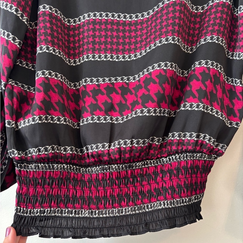 Grunge Michael Kors Cropped Stripe‎ Black Pink Punk Eclectic Sleeve Top - Small - Picture 11 of 11